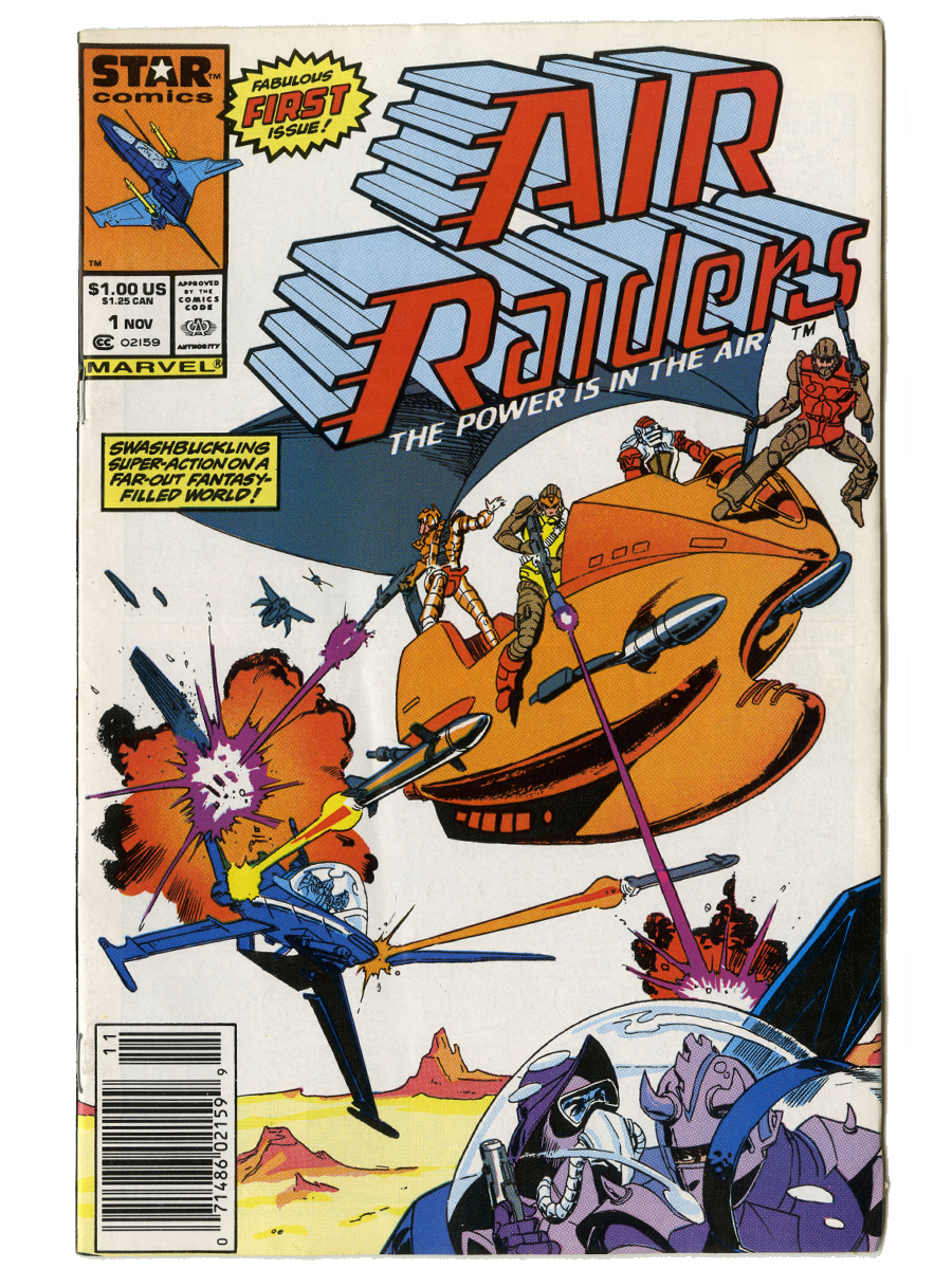 Air Raiders #1 comic cover — Marvel 1987 — Hasbro toy tie-in — ComicBook.beer archive