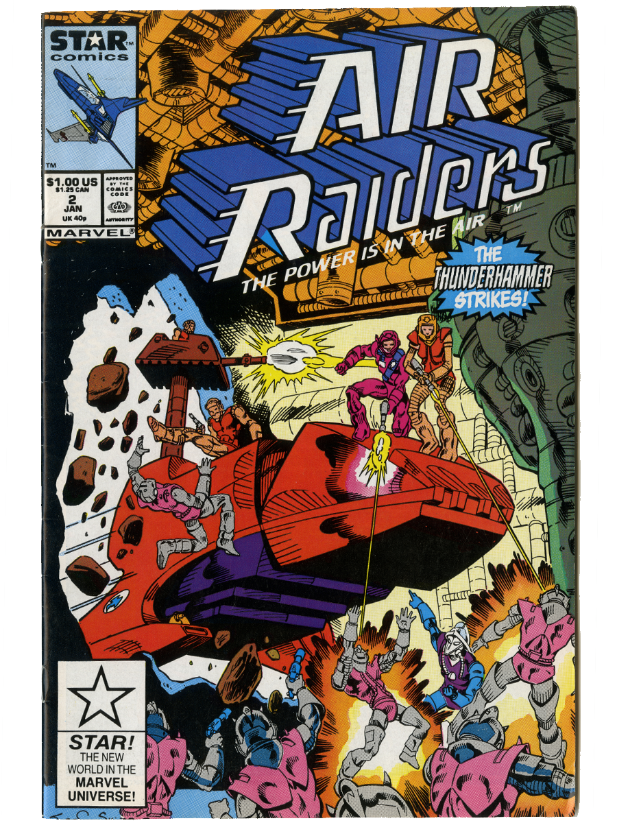 Air Raiders #2 comic cover — Marvel 1988 — Hasbro toy tie-in — ComicBook.beer archive