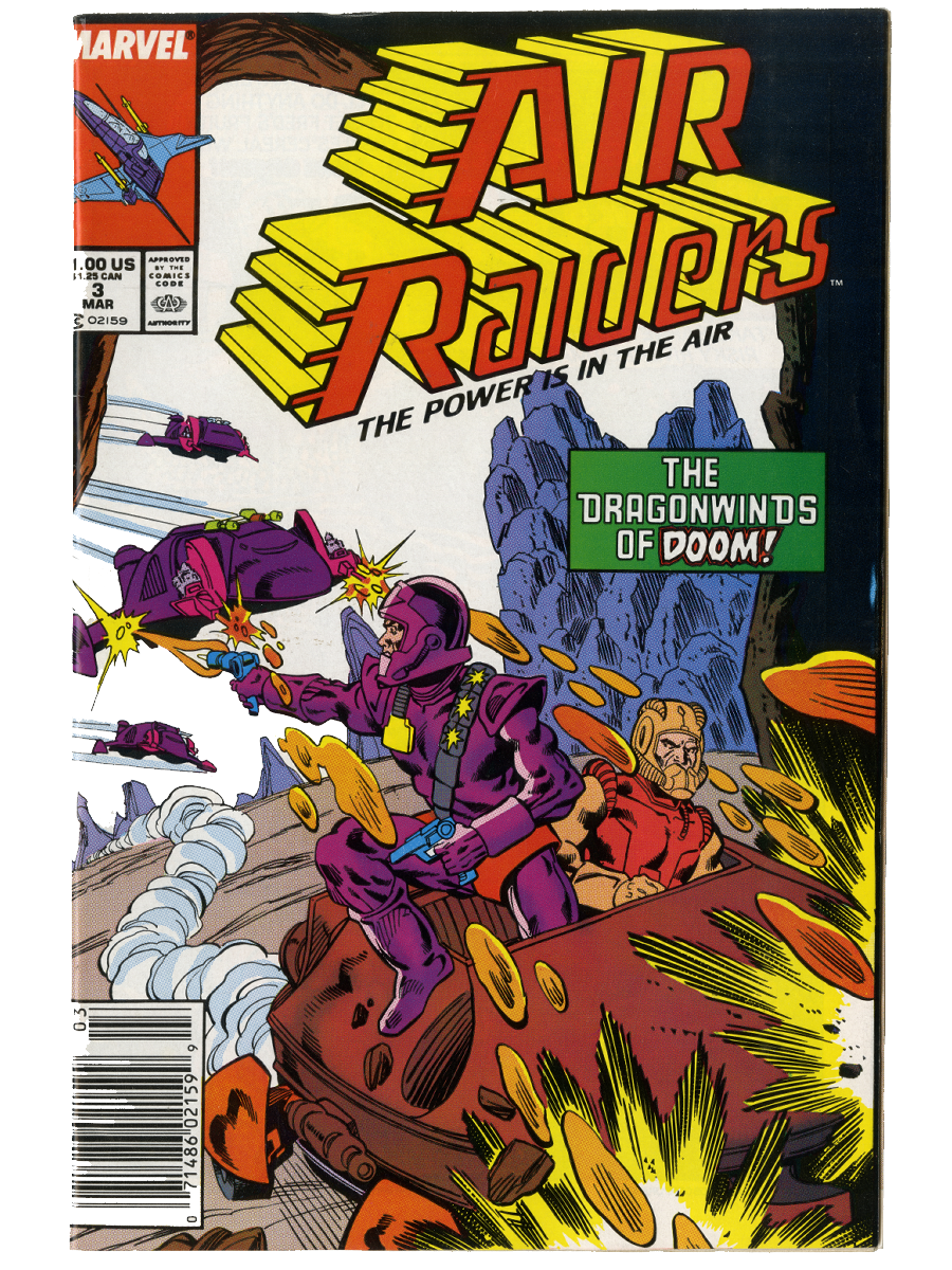 Air Raiders #3 comic cover — Marvel 1988 — Hasbro toy tie-in — ComicBook.beer archive