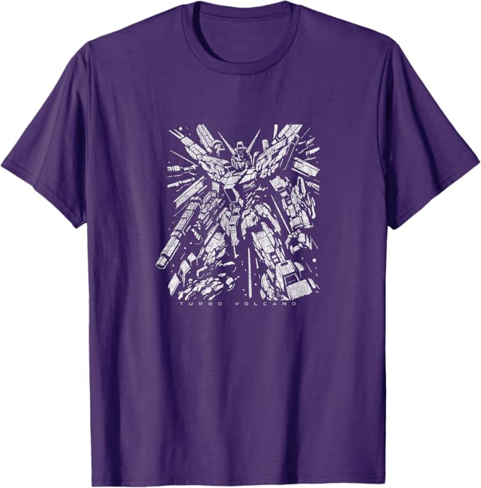 1980s Retro Anime Exploded Mecha Distressed Robot Design T-Shirt